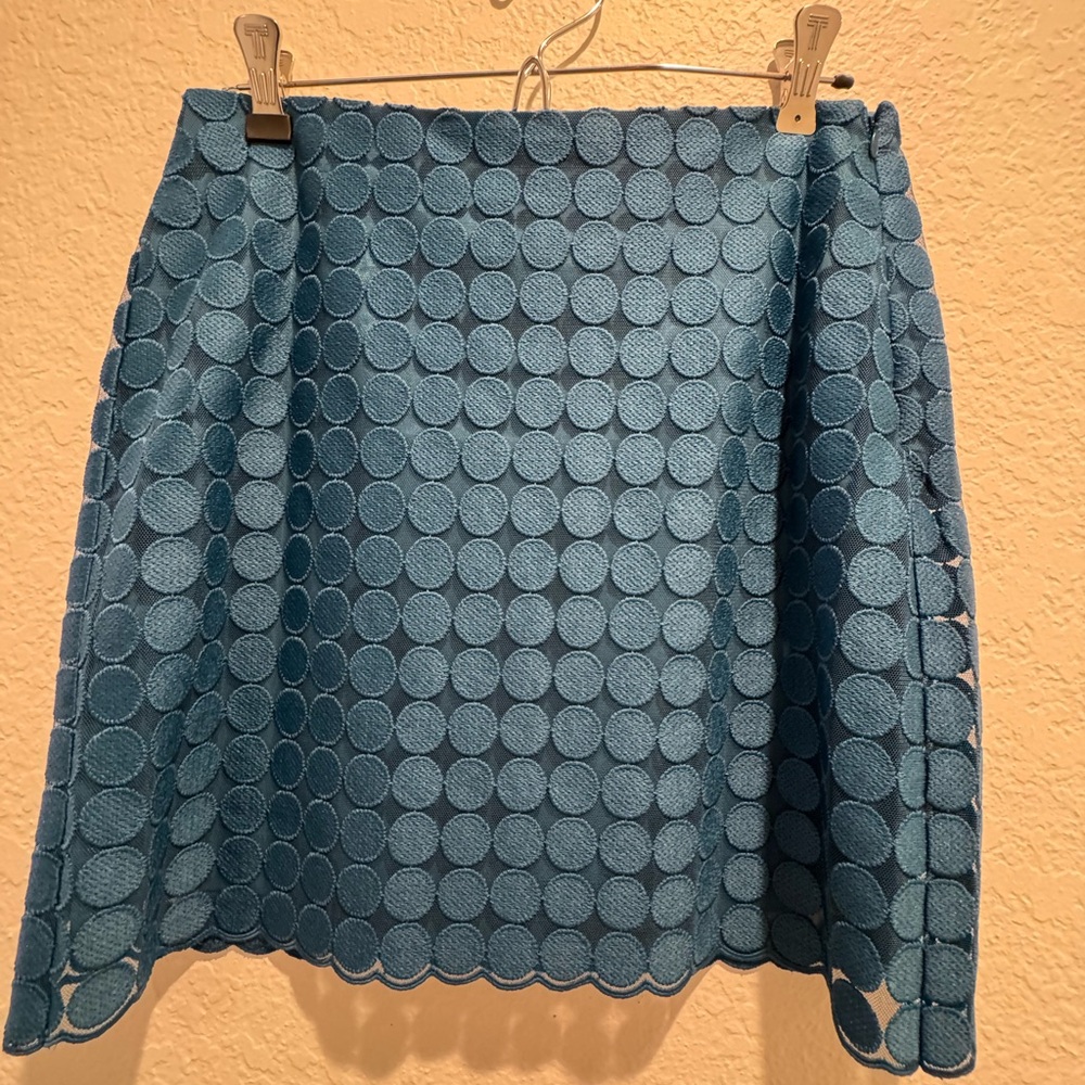 NWT Trina Turk Rico Teal Blue Dot Mini Skirt - Picture 6 of 9